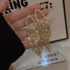 Pendientes largos con borlas y diamantes de imitación de circonita, personalidad sencilla, moda de temperamento único, pendientes de moda de alta calidad para mujer