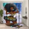 Cortina de Ducha Serie Cabeza de Mujer Morada, Múltiples Diseños Florales, Juego de Tres Piezas para Baño Impreso Digitalmente, Juego de Cuatro Piezas, Gran Cantidad, Excelente Precio