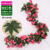 Rosa Artificial Flor Falsa Guirlanda Pendurada na Parede Enrolada em Tubos de Água de Ar Condicionado para Bloquear e Decorar Teto da Sala de Estar Plantas de Plástico