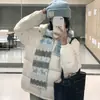 Jaqueta Casual de Algodão Quente Estilo Coreano Preguiçoso Outono Inverno Esportiva Versátil Tendência Marca Solta Casual Jaqueta Puffer
