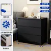 Cômoda preta, armário de parede para a sala de estar, armário de cinco gavetas subsidiado pelo governo para armazenamento no quarto ao pé da cama, rack de TV, aparador