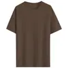 Camiseta Básica de Manga Corta de Color Sólido Estilo Japonés 190g Algodón Peinado Blanco Unisex Camiseta Exterior Blanco Puro