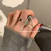 Anillo liso de estilo coreano, irregular, de plata de ley 925, combinable con todo, diseño de estilo nicho para mujer, anillo combinado resistente a la decoloración.