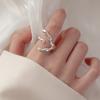 S925 prata fantasia moonstone anel feminino irregular de camada dupla personalizado anel leve luxo moda doce cool indicador dedo anel moda