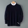 Nuevo Suéter de Lana de Cuello Redondo para Hombre Otoño e Invierno Holgado Casual Tejido Suave Cómodo Versátil Capa Base al por Mayor Moderno