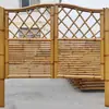 Barandilla de valla de bambú de imitación de acero inoxidable, valla de bambú para huerto rural, puerta de valla de bambú, barandilla de sección de bambú de aleación de aluminio para paisajismo exterior