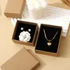 Caja de Regalo de Papel Kraft Cielo y Tierra Caja para Joyería Anillo Collar Pendientes Pulsera Caja de Empaque Pendientes Caja para Joyería Lista para la Venta