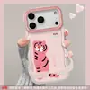 Funda de teléfono linda de animal de dibujos animados para iPhone 18 Pro Max, iPhone 17, iPhone 15 con doble soporte, iPhone 16 silicona anticaídas