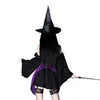 Disfraz de Halloween 2026 Traje de Bruja Mágica Vestido Gótico Oscuro Cruz Cosplay Bruja Juego de Rol Vestido