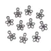 10 * 13 mm aleación de plata antigua patrón de flor colgante diy collar pulsera pétalo pequeño crisantemo colgante venta al por mayor