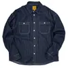 Camisa de Mezclilla Larga a Rayas Suelta Estilo Retro Americano para Hombre, Tendencia de Primavera y Otoño, Versátil Casual