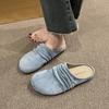 Sandálias Femininas Estilo Birkenstock com Solado Grosso 2025 Verão Novidade Retro Bico Redondo Versátil Estilo Floresta Mules com Calcanhar Aberto