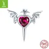 Amazon Wings Brincos de Zircônia Amor Asa Única Estilo Europeu e Americano Vento Escuro Prata S925 Brincos SCE1179