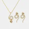 Conjunto Cobra de Zircônia Micro-Pave de Luxo Leve Personalidade Criativa Estilo Cool Acessórios de Colar e Brinco Temperamento Fashion