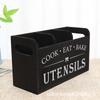 Caja de Almacenamiento Antigua de Madera Transfronteriza Caja para Cubiertos de Cocina Palillos y Cuchara Caja de Almacenamiento Portátil para Restaurante Cuchillo y Tenedor Caja de Almacenamiento Clasificada