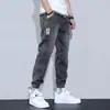 Jeans de Trabajo de Marca de Moda para Hombre Primavera y Otoño Nuevos Pantalones Acortados Sueltos Pantalones Largos Casuales Harlan