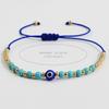 Europa y Estados Unidos nuevo vintage tejido mano cuerda ojos turquesa pulsera de cuentas femenina versátil ojo del diablo pulsera venta al por mayor