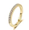 Anel de Diamante Simulado Anel de Diamante de Alto Carbono Anel Simples da Moda Coringa Anel de Meia Aliança de Diamantes Simulado Anel Simples de Fila Reta Anel de Diamante Anel de Falange Feminino