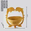 Cesto de Frutas de Bambu Dobrável Isolado Multifuncional Criativo Prato de Frutas Armazenamento Japonês Madeira de Bambu Decoração de Mesa de Jantar para Casa