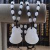 Nuevo Colgante Cabeza de Buda Imitación Piedra Jade Hetian Colgante de Jade Collar Blanco Regalos para Parejas Venta al por Mayor