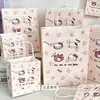 Bolsa de Papel Kraft Rosa Polvo Pequeña y Mediana Día del Niño Linda Portátil Bolsas Exquisitas ins Bolsa de Regalo para el Festival de la Diosa