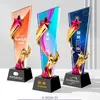 Trofeo de cristal creativo, trofeo de madera, premio para empleados destacados, artículo conmemorativo, envío exprés el mismo día, grabado gratuito