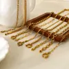 Popular Collar Básico de Acero Inoxidable Europeo y Americano con Cadena Chapada en Oro de 18K, Accesorios DIY de Cadena Lisa, Joyería de Nicho de Alta Gama