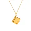 Colar de Aço Titânio para Meninas com Carta de Amor, Pingente que Abre, Corrente para Clavícula, Estilo Novo, Personalidade, Temperamento