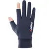 Guantes de Protección Solar para Hombre Verano Finos Antideslizantes Transpirables al Aire Libre Medio Dedo para Montar Llevar a Domicilio Conducir Guantes de Seda de Hielo con Dedos al Descubierto
