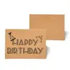 Al por mayor transfronterizo Inglés Feliz Cumpleaños simple papel kraft creativo tarjeta de felicitación de agradecimiento tarjeta pequeña plegable de cumpleaños