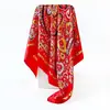 Pañuelo Clásico Europeo y Americano 90cm Pañuelo Cuadrado de Satén Paisley Flor de Anacardo Pañuelo de Seda Chal de Moda Pañuelo de Seda Transfronterizo