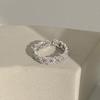 Anel Corrente Moda Luxo Leve Cravejado Diamantes Completos Design Nicho Personalidade Exagerada Estilo Frio Acessórios Anel Feminino