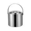 Cubo de hielo de acero inoxidable engrosado, cubo doble para champán, cubo de hielo para vino, cubo de hielo para cerveza, cubo de hielo para utensilios de bar KTV