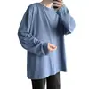 Camiseta Blanca Pura de Manga Larga para Hombre Otoño Primavera Ropa Interior Holgada Camisa Base Ropa de Otoño para Niños Top Delgado Moderno