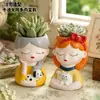 Vaso de Flor para Casa Adorável em Formato de Menina, Vaso Criativo para Plantas Verdes Suculentas, Planta Decorativa Personalizada em Vaso para Mesa e Escritório