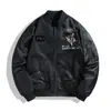 Chaqueta de otoño e invierno, mono de vuelo, chaqueta de aviador con cuello de béisbol, bordado transfronterizo, corte holgado