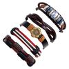 Acessórios masculinos europeus e americanos DIY pulseira de couro de vaca para terno vintage pulseira simples tecida multicamadas fornecimento de e-commerce transfronteiriço