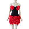 Ropa de Mujer de Comercio Exterior Vestido Europeo y Americano Transfronterizo Sexy Strapless Floral Vestido Ajustado Vendaje Vestido de Fiesta Noche