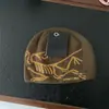 Gorro de Punto Jacquard con Pájaros Estilo Europeo y Americano con Letras Correctas ~ Cálido Versátil Grueso Oversize de Lana con Personalidad por Metabo