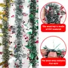 Nueva Decoración Navideña Guirnalda de Lamina Accesorios para Arreglo de Pared de Fondo para Fiesta Navideña Hojas Plateadas para Mascotas Frutas Rojas Cubiertas en Tiras de Color Blanco