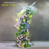 Mori Monet Niujiao Arco Destino Casamento Fundo Casamento Auditório Palco Cor Simulação Flor Beleza Chen Hua Lu Chumbo