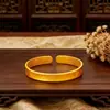Pulseira Sutra de Mantra Auspicioso de Seis Caracteres com Padrão de Nuvem para Mulheres, Design Antigo da Moda, Joia de Pulseira Aberta Ajustável de Nicho Atacado