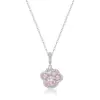 Colgante de circonita de cobre nuevo diseño de nicho de joyería cadena para la clavícula collar de acero de titanio que no se decolora accesorio collar para mujer rosa