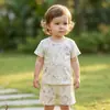 Conjunto de Bebê Verão Algodão Manga Curta Pijama Fino para Meninos e Meninas, Roupa Separada Infantil Classe A para Sair, Roupa de Verão para Bebê