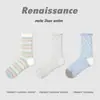 Calcetines de Encaje Sencillos de Nuevo Estilo Primavera/Verano Renacentista para Niñas, Calcetines de Malla Delgada Transpirables para Mujer