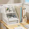Suporte Organizador de Arquivos para Mesa Estante de Mesa Suporte Organizador por Matéria para Estudantes Caixa Organizadora Vertical de Vários Níveis para Estação de Trabalho