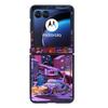 Funda protectora de cuero con diseño de pintura al óleo creativa para Motorola Razr50, ideal para negocios, Razr40.