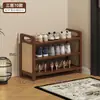 Gabinete de Zapatos Sencillo para Puerta de Entrada, Uso en Habitación de Alquiler de Dormitorio, Zapatero Multicapa Tejido de Ratán Retro, Artefacto de Almacenamiento de Zapatos para la Entrada