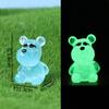 Urso Luminous Fosco Desenho Animado Fofo Acessórios de Resina para Micro Paisagem Decorações DIY Casa de Brinquedo Colar Atacado