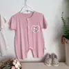 Mameluco Modal de Manga Corta de Verano para Bebés Niños y Niñas, Conjunto de una Pieza Delgado y Transpirable, Ropa para Recién Nacidos Estilo Coreano